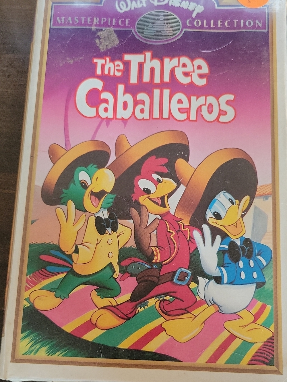 Disney The Three Caballeros VHS - Pink and Yellow Artwork